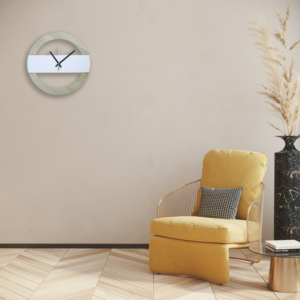 Wooden wall clock, circular and transparent - Ref. NL-008