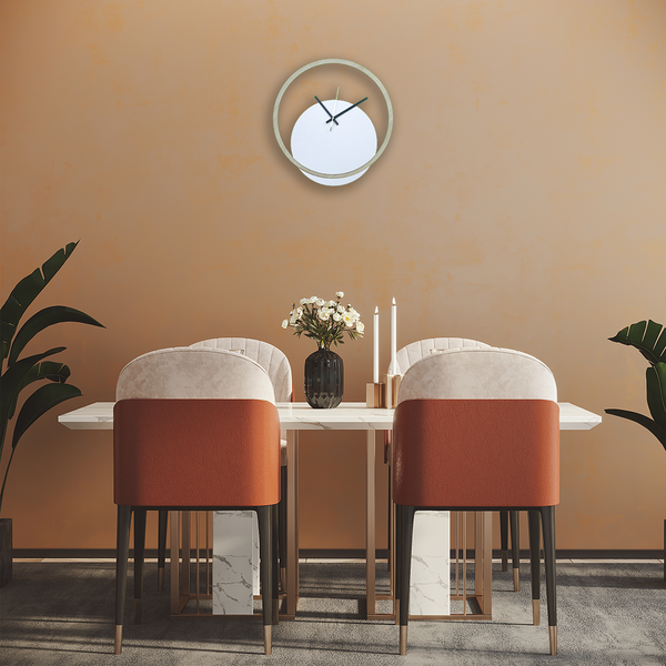 Round Wooden Wall Clock with an Elegant Inner Disk - Ref NL-002
